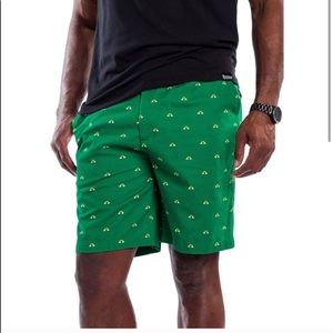 Green with rainbow 🌈 shorts